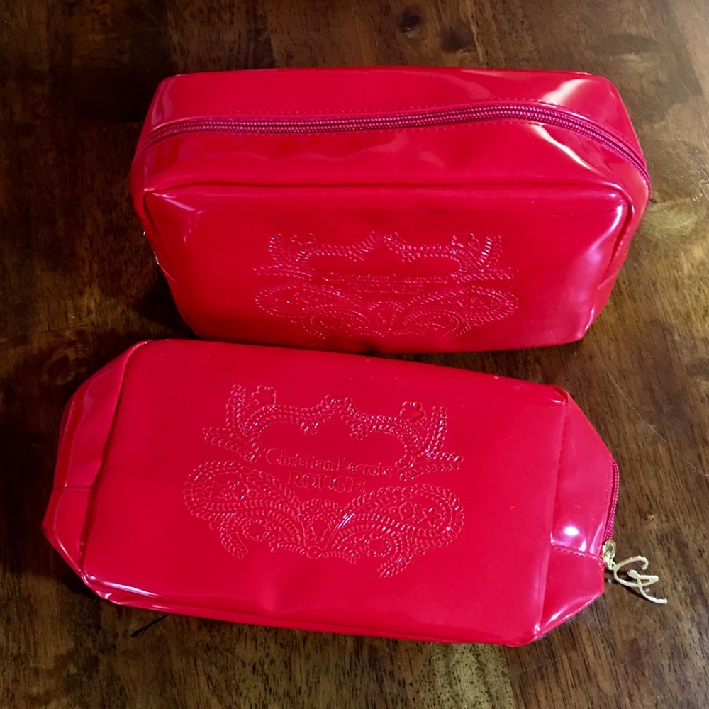 NWOT. Christian Lacroix ROUGE, Red Cosmetics Bag.